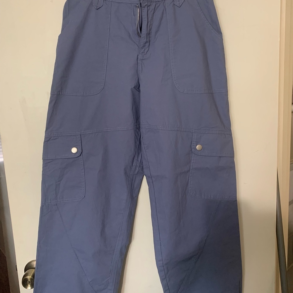 Wide Leg Cargo Pants in Slate Blue